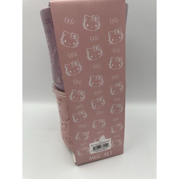 Hello Kitty 50th Anniversary Bow Mug Set By Blue Sky Clayworks Pink & Purple New - Picture 8 of 9